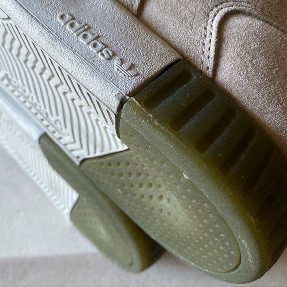 ADIDAS TUBULAR INVADER STRAP SNEAKER Neutral Color High Top Size 8  Like New - Picture 13 of 13